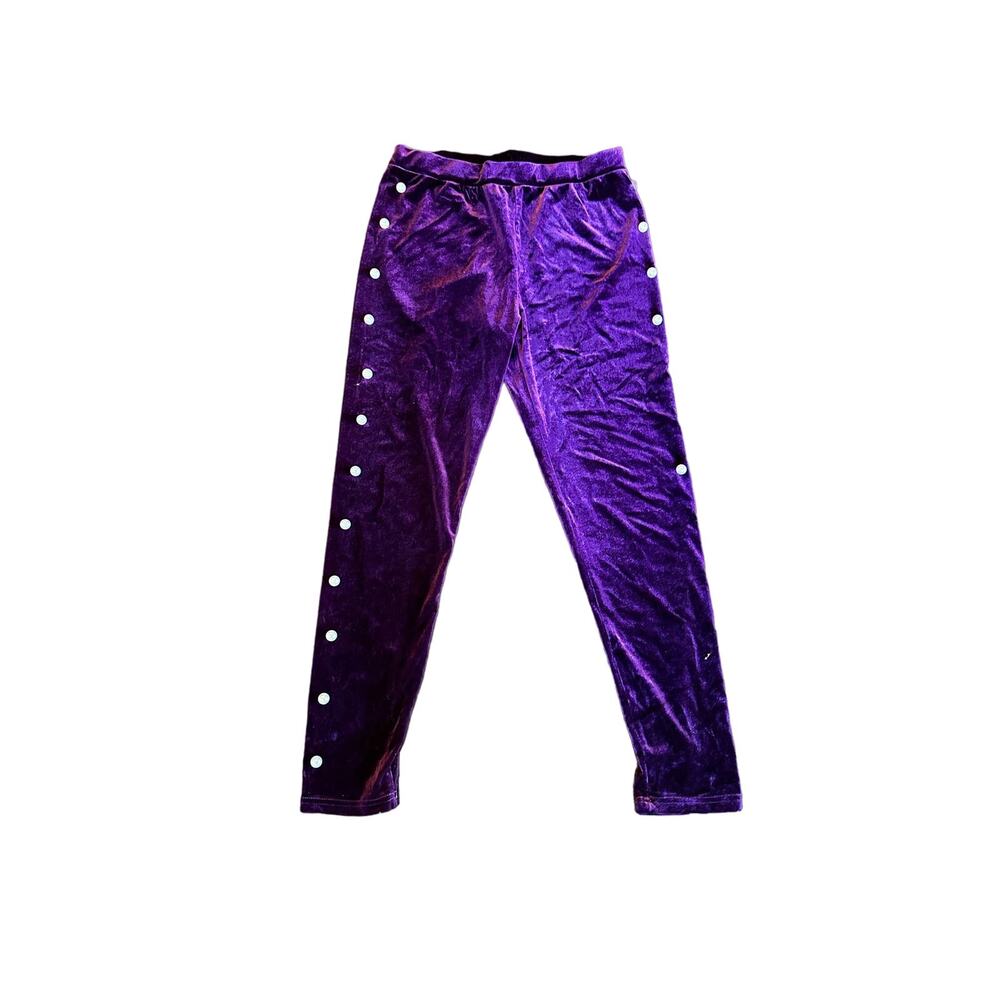 Shein Pearls Beaded Purple Velvet Pants Large 8/10
